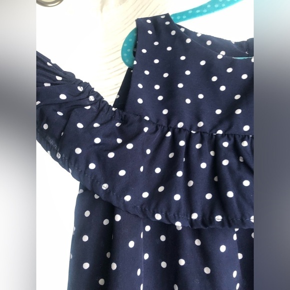 A.T.U.N. Girls’ Polka Dot Navy Blue Dress size 6-7Y - Picture 4 of 7